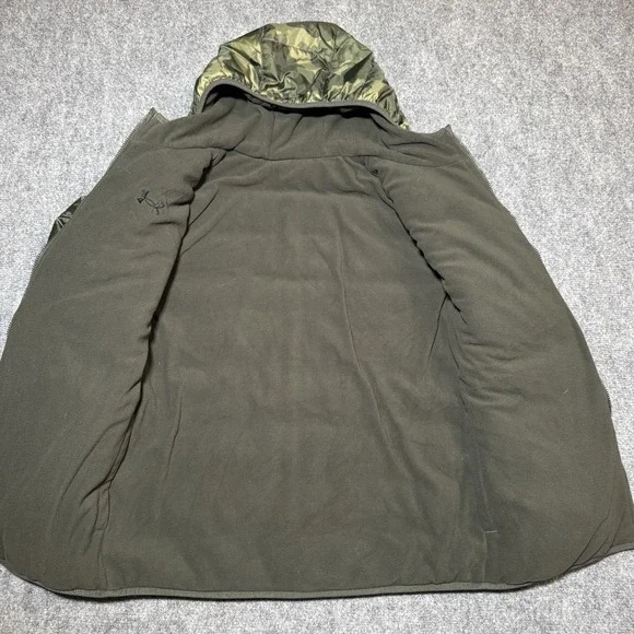 Under Armour Storm Jacket Youth L Green Camo Hooded Puffer Full Zip Reversible - Picture 5 of 12